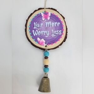 Inspirational handmade two-sided mobile. Painted on wood with acrylic paint.